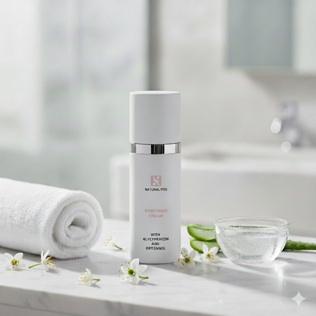NATURAL YOU Intensyviai drėkinantis ir raminantis veido kremas jautriai odai 50ml.
