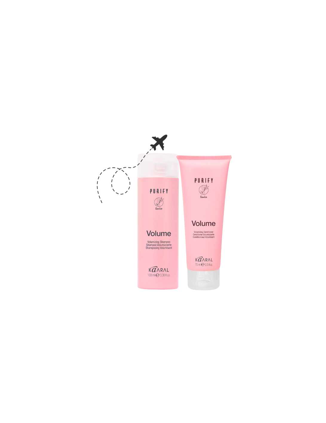 VOLUME TRAVEL KIT ✤ Šampūnas ir kondicionierius, suteikiantis apimties, 100 ml + 75 ml