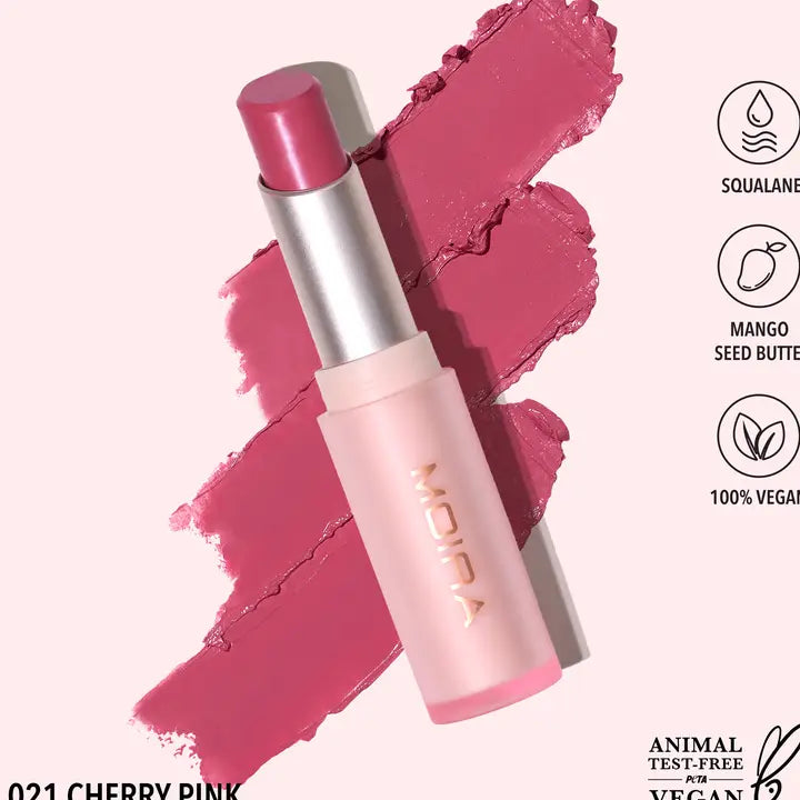 MOIRA Signature lūpų dažai (021, Cheery Pink)