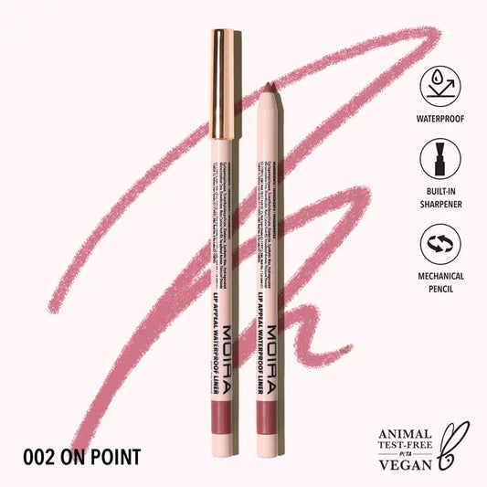 MOIRA Vandeniui atsparus lūpų kontūro pieštukas (002, On Point)