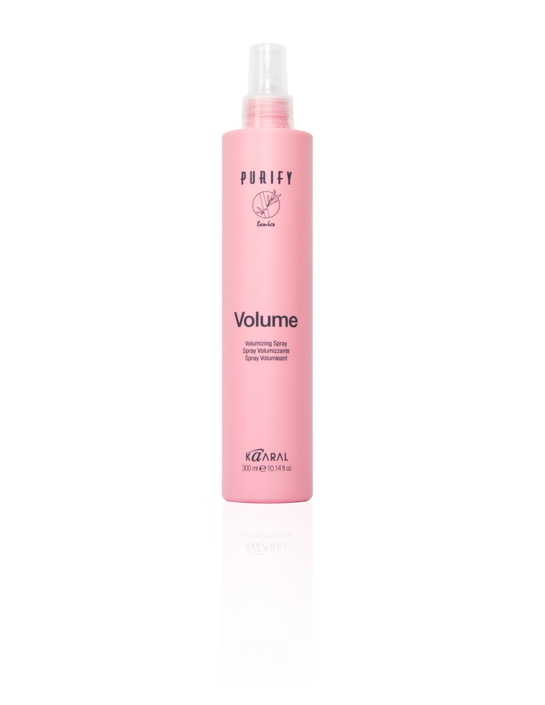 Rinkinys PURIFY VOLUME ✤ dėžutėje: šampūnas (300 ml), kondicionierius (250 ml) ir apimtį suteikiantis fliuidas (purškiamas, 300 ml)